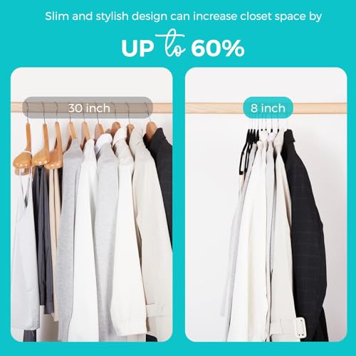 HOUSE DAY Premium Velvet Hangers 50 Pack, Non-Slip Flocked Felt Hangers, | Black Sturdy Clothes Hangers with 360° Rotatable Hook, Heavy Duty Coat Hanger, Durable Slim Hanger for Closet Space Saving