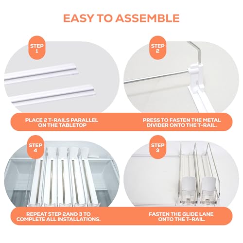 Self Pushing Drink Organizer for Fridge - 5 Rows,...