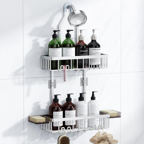 Shower Caddy Hanging, Never Rust Shower Organizer... (Bright Silver | Aluminum)