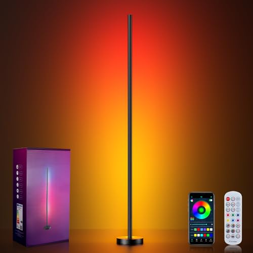 Smart RGBICW LED Corner Floor Lamp - 16 Million DI... (Black)
