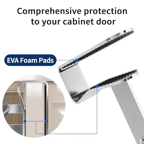 Over Cabinet Towel Holder, Stainless Steel Over The Cabinet Towel Rack for Kitchen Cabinet Doors Towel Bars, 2 Pack Dish Towel Bars (Brushed Nickel)