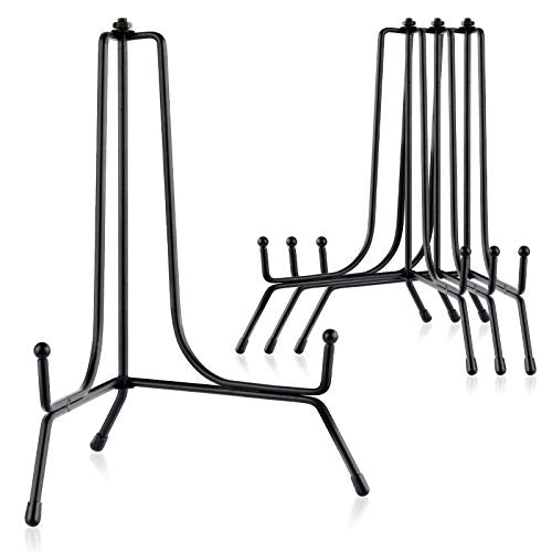 4 Pack 8 Inch Improved Anti-Slip Plate Stands for... (Black | Iron)