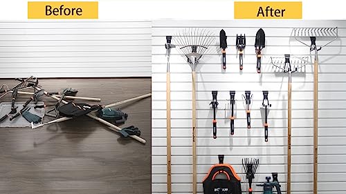 Slatwall Hooks 14 Pack, Heavy Duty Garage Wall Organizer, Multi-Size Hanging Hooks Compatible with Proslat, StoreWALL and HandiWall