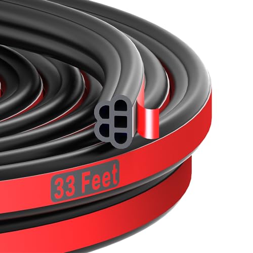 Car Door Seal Strip Double-Layer Self Adhesive Rub... (Black | Rubber)