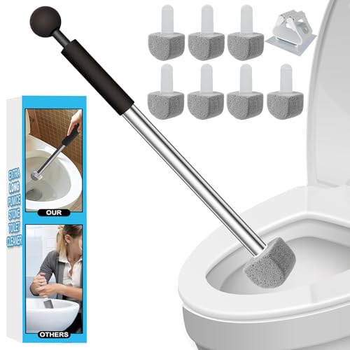Pumice Stone Toilet Bowl Cleaner - Hard Water Stai... (5 Count | Black | Plastic)