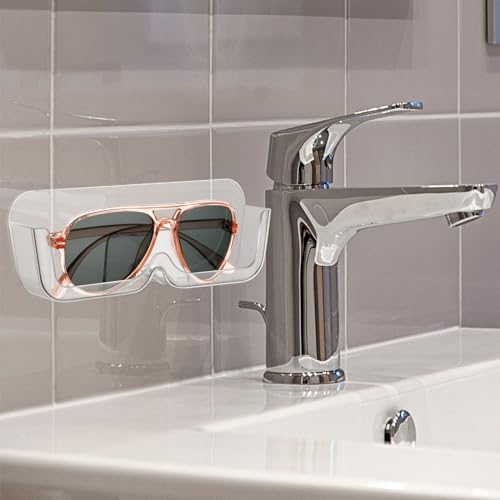 Willinglong 6 Pcs Sunglasses Wall Organizer Plastic Sunglasses Holder Display Stand Eyeglasses Storage(Clear)