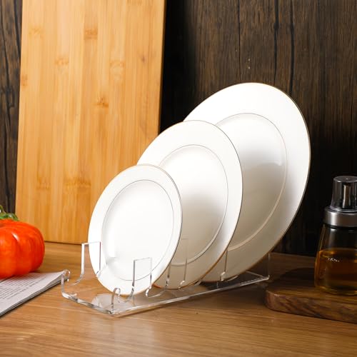 4 Pcs 4 Tier Plate Dinnerware Display Stand Acryli... (clear | Acrylic)
