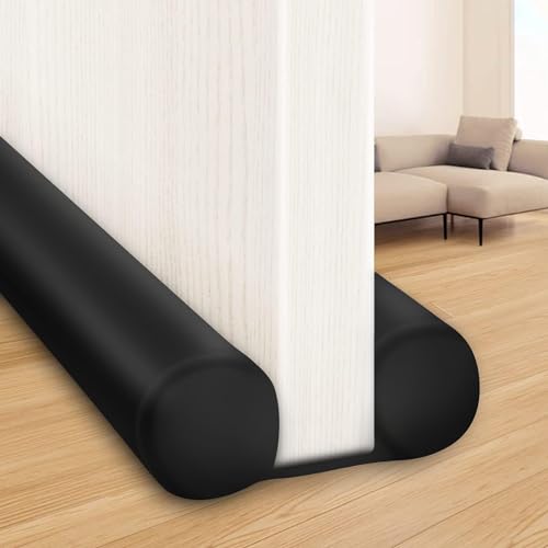 Large Door Draft Stopper for Bottom of Doors 36” U... (Black | Polyester)