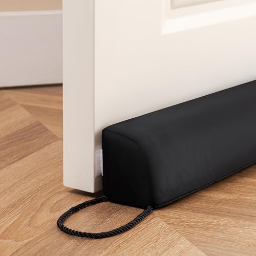 Resistant Door Draft Stopper, Removable Washable C... (Black)