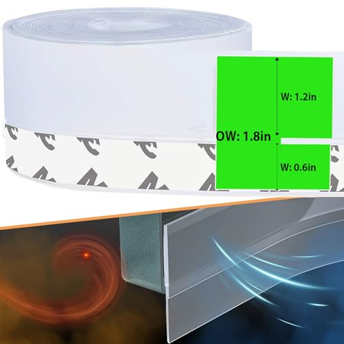 Door Weather Stripping Door Seal Strip, 1.8 in Sel... (Transparent | Silicone Rubber)