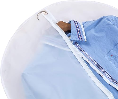 12 Pack Shirt Garment Bags (24x36") - Dustproof Short Suit Covers - Durable PEVA Closet Bags with Sturdy Zipper for Blouses, Jackets, Sweaters & T-Shirts (Translucent)
