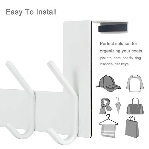 WEBI Over the Door Hooks,Over Door Towel Rack,Door Hanger,Door Coat Hanger,Over the Door Coat Rack,Door Hooks for Hanging Clothes,Back of Door,White
