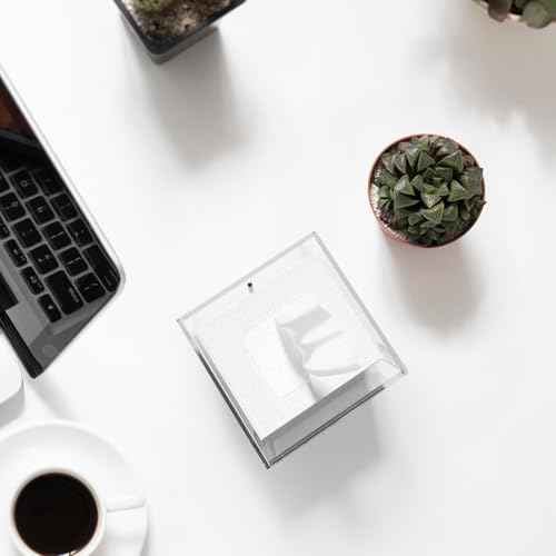 Acrylic Tissue Box Cover 5.4x5.4x5.4'' Clear Tissue Holder Napkin Dispenser for Home Office Restaurant-Clear | Bottom Magnet Closure, for Home Office Restaurant Vanity Desk TableTop