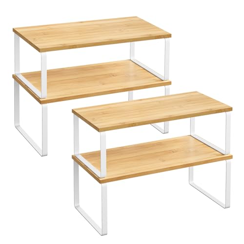 Cabinet Organizer Shelf, Set of 4 Kitchen Counter...