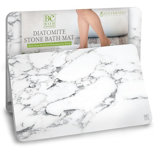 Stone Bath Drying Mat | Diatomaceous Earth Shower Mat | Non-Slip | Super Absorbent | Quick Drying | Bathroom Floor Mat, Natural, Easy to Clean (Onyx Marble, 23.5" x 15.25")
