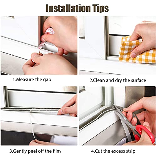 Weather Stripping Door Window Seal Strip 33 Ft, Selfadhesive Strong Adhesion, soundproofing, Draft Blocker, Dustproof, Suitable for Doors and Windows Cabinet Doors, 0.35 Wide X 0.35 Inch Thick, Gray