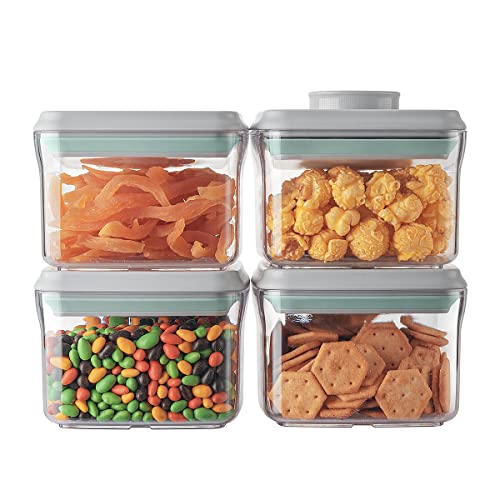 Airtight Container Set - (380ml 4 Pcs) Stackable O... (0.32 QT * 4)