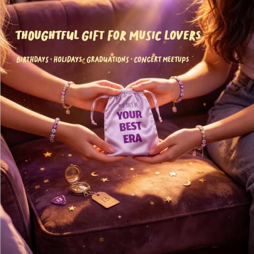 in My Sleeping Era 3Pc Lavender Satin Sleep Mask Gift Set for Music Fans | Era-inspired 13 Stars & Moon; Hidden 13 Scrunchie & Pouch; 360° Blackout; Soft Silky Satin; Post-Concert & Travel Use