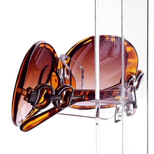 MOOCA Acrylic Rotating Eyewear Display Stand, Holds 20 Frames | Premium rotating acrylic eyewear rack with oversized supports holds up to 20 large sunglasses or frames and assembles easily.