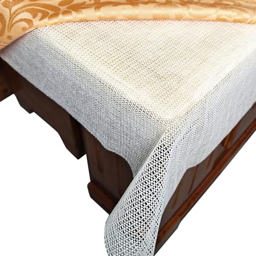 Table Padding Under Tablecloth 79×71in, Non Slip Tablecloth Underlay with Mesh Texture, Keep Tablecloth from Sliding, Anti Slip Rug Pad for Carpet Grippers, Rug Gripper for Tile Floors, Drawer Liner.
