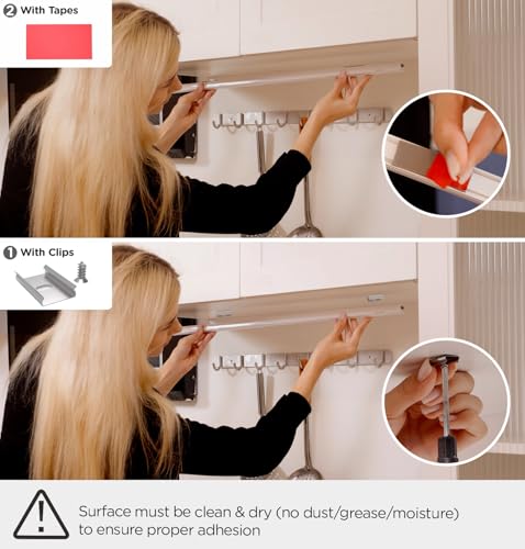 Under Cabinet Lighting Plug in AC120V 3CCT 3000/4000/5000K,Super Bright,Linkable Under Counter Lights for Kitchen,Ultra Slim LED Cabinet Light for Closet,Shelf,Sink,ETL Listed(16inch,White,1Pack)