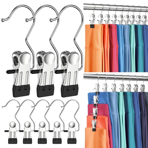 30 Pack Pants Hangers with Clips,Legging & Jean Ha... (30 Count | Black | Metal)