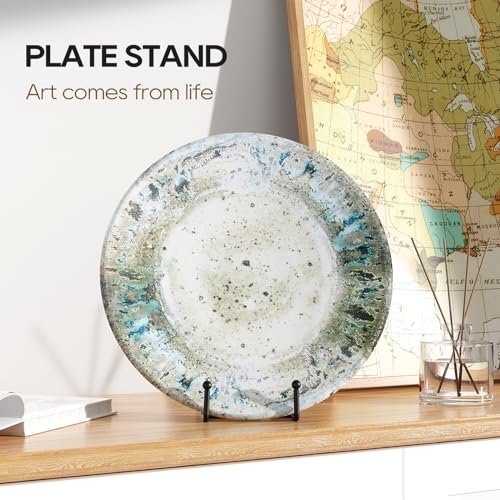 3 Pack 8 Inch Plate Stands for Display - Decorative Book Stand for Picture | Metal Frame Picture Easels Holders for Tables Cookbook Photo Art Show - Strong & Sturdy Thicke Iron Construction, Black