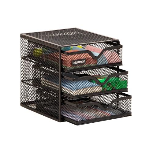 Desktop Accessory Storage, Desk Supplies, Organize... (Black | Metal)