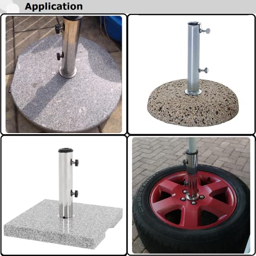 Universal Granite Umbrella Stand Tube, Umbrella Pole Replacement Parts | Outdoor Stone Umbrella Stainless Steel Tube Base for Outside, Table Umbrella Tube Bracket,DIY Metal Tube Umbrella Mount