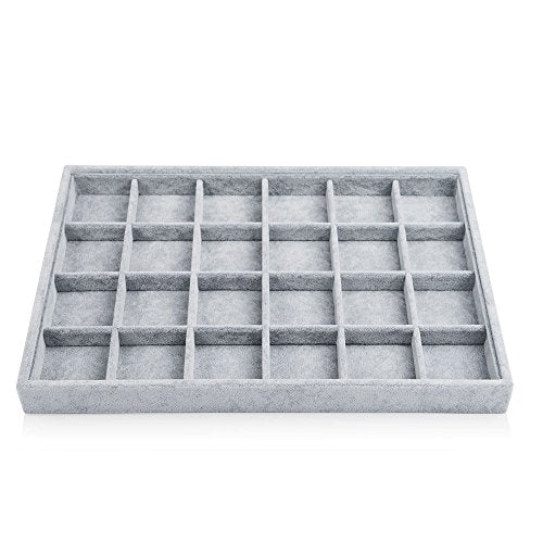 Velvet Jewelry Tray for Drawer,Rings Earrings Orga... (Grey | Velvet)