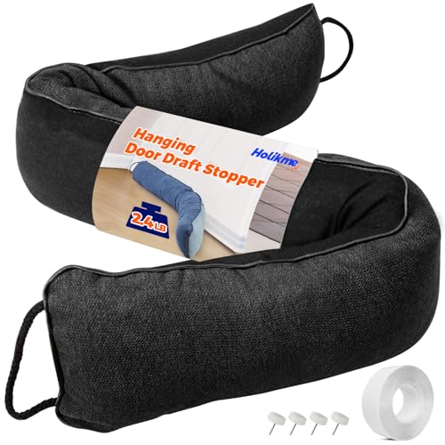 Weighted Door Draft Stopper - Under Door Seal, 36i... (Black | Fabric)