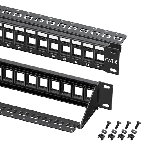 Cable Matters 1U 24 Port Keystone Patch Panel with Cable Management