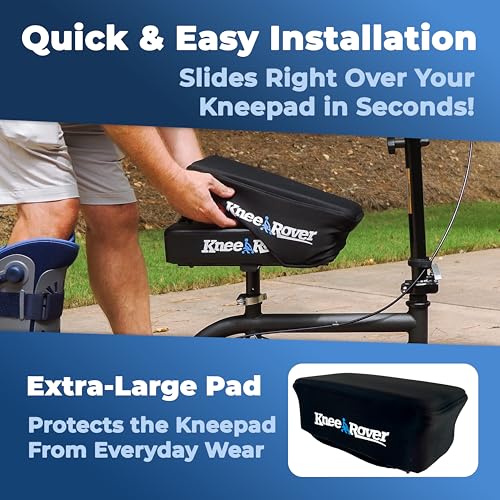 KneeRover Memory Pad Knee Scooter Pad Cover Cushion Accessory | Removable Cover, Comfortable Memory Foam Cushion Insert, Fits Most KneeRover Models, Knee Walker Pad Accessory