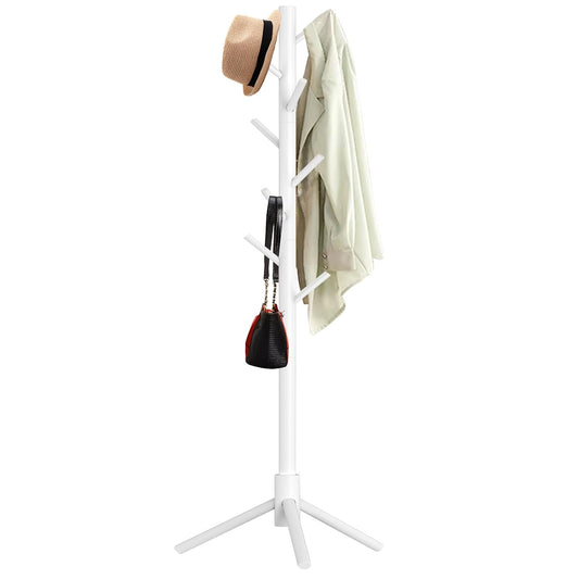 Wooden Coat Rack Stand, Freestanding Coat Rack wit...