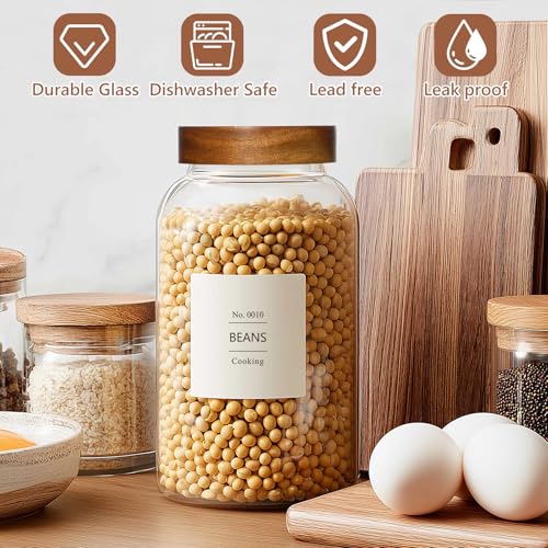 88oz Glass Jars w/Acacia Lids for Flour & Sugar Storage Containers