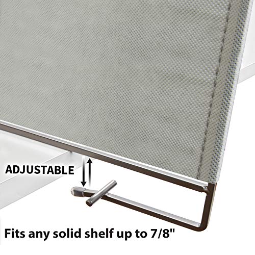 LYNK PROFESSIONAL® HOME™ Shelf Dividers - Linen Closet Organizers and Storage - Linen Storage - Closet Organization - Towel Organizer for Closet (Set of 2) - Platinum