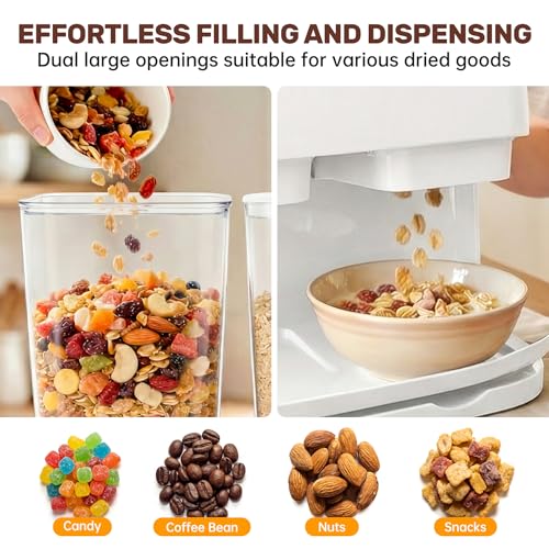 Cereal Dispenser Countertop 2 Pack 3L, 6L Large Dual Control