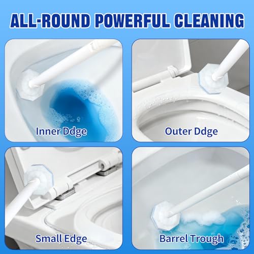 Disposable Toilet Brush & Holder Set with 50 Toilet Bowl Refills for Clorox | Wall Mounted Disposable Toilet Bowl Kit, for Bathroom, Sink & Bathtub, Touchless Toilet Cleaning System