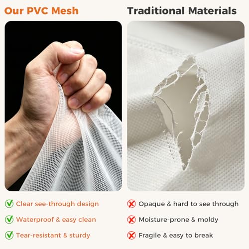 10Pcs Clear Storage Bags With Zippers & Handles Blanket Storage Bag | 21L Plastic Clothes and Under Bed Storage Organizers for Sheets Bedding Comforter Linen Sweaters Toys, 15.7x13.8x5.9 In