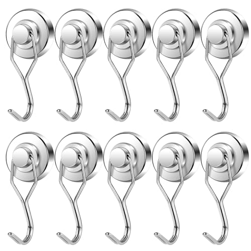 Magnetic Hooks 80LBS Swivel Swing Magnet Hooks Hea... (Silver | Neodymium)