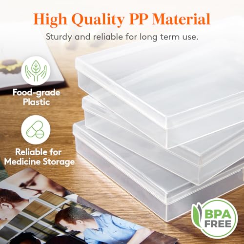 4x6 Photo Storage Box, 18 pcs Inner Photo Case wit... (Clear | Polypropylene)