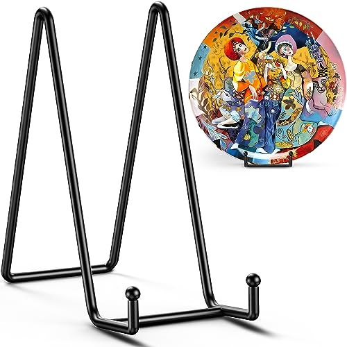 4 Pack 10 Inch Large Plate Stands for Display - Me... (Black - 10 Inch | Metal)