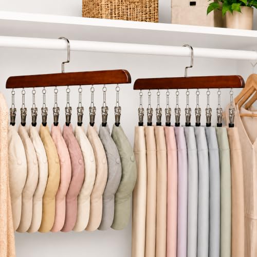 2 Pack Wooden Legging Hanger for Closet, Closet Or...