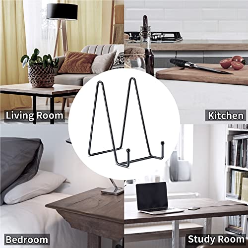 3 Pack 10 Inch Plate Stands for Display, Plate Holder Display Stand, Picture Frame Stand Black Metal Frame Holder Stands for Book,Small Easel,Decorative Plate,Photo and Platter,Tabletop Art