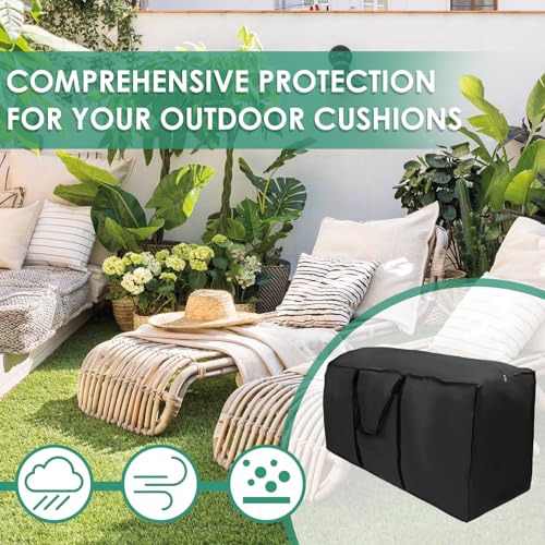 2Pack Patio Cushion Storage Bag Extra Large with Zipper and Handle | Waterproof Outdoor Cushion Storage Bags for Patio Furniture Protective Christmas Tree 68 inch L x 30 inch W x 20 inch H (2)