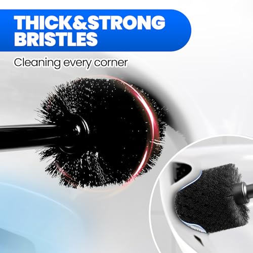 4in1 Toilet Plunger and Brush Set - Home Bathroom Cleaning Tools | 21", Groove Gap Brush, Cleaning Gloves, Heavy Duty Toilet Bowl Cleaner, Apartment Must Haves Bathroom Decor Accessories