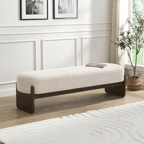 Arden Minimalist Style Rectangular Loop Yarn Fabri... (Beige+brown | Rubber)