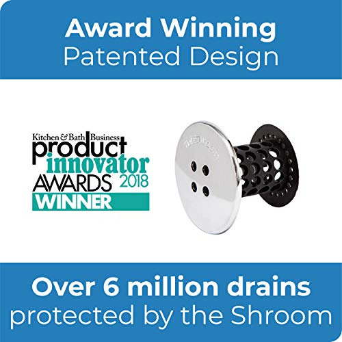 TubShroom Tub Drain Hair Catcher Combo Pack with Silicone Stopper, Black Chrome – Protector and for Bathroom Drains, fits any standard bathtub drain measuring 1.4” to 1.8” wide