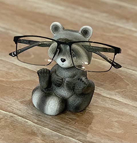 Cute Raccoon Whimsical Eyeglasses Holder Stand - Fun Glasses Keeper