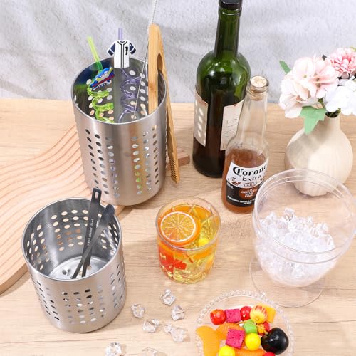 Metal Utensil Holder Set, Small SUS401 Steel Utens... (Silver | Stainless Steel)